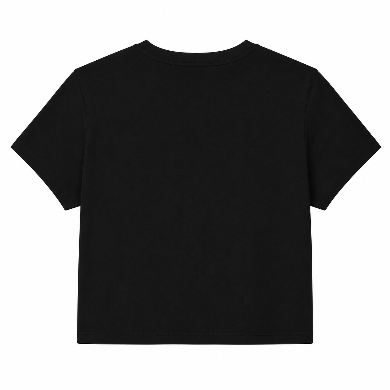 Black t-shirt on a white background back side