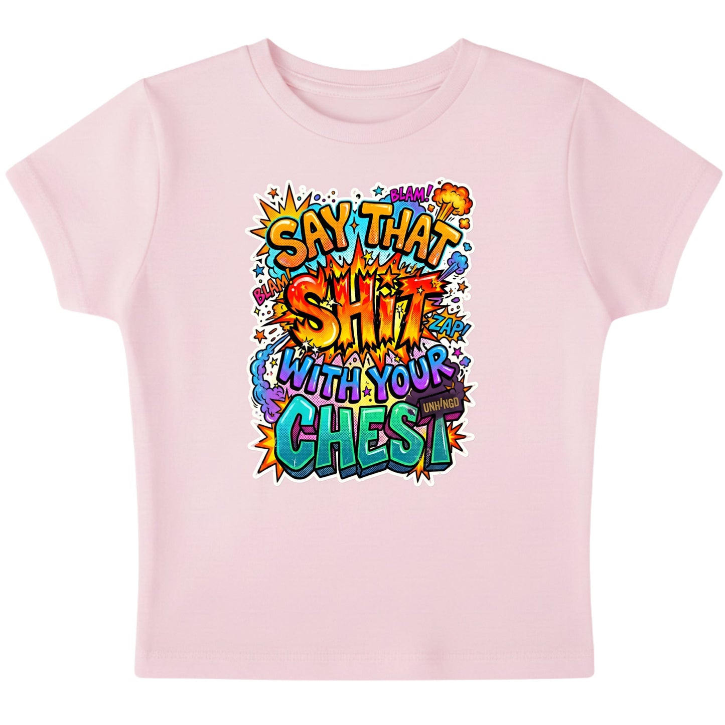 Baby Pink Baby Tee Front Design